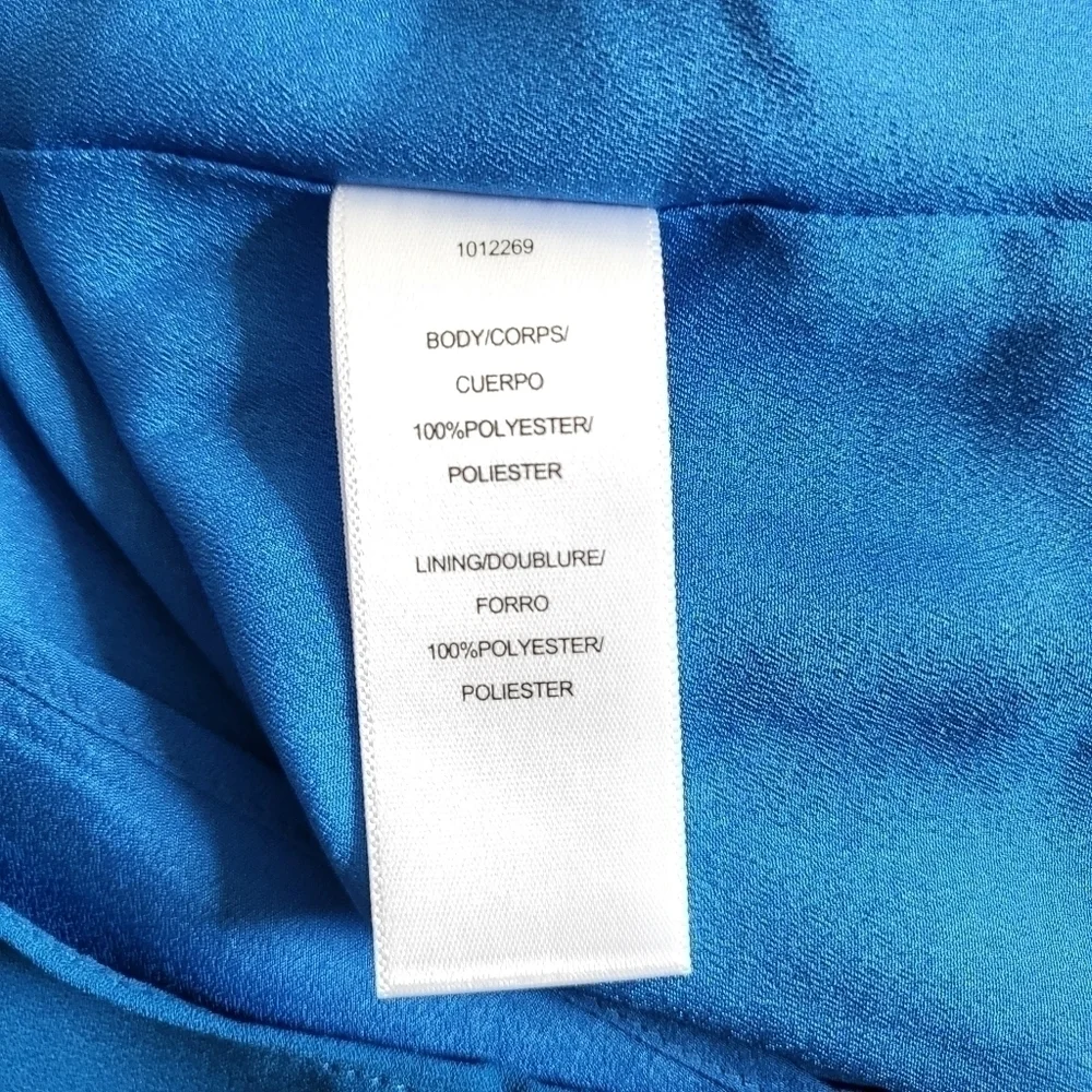 New Halston Braided Strap One-Shoulder Silky Georgette Dress NWT Size 4